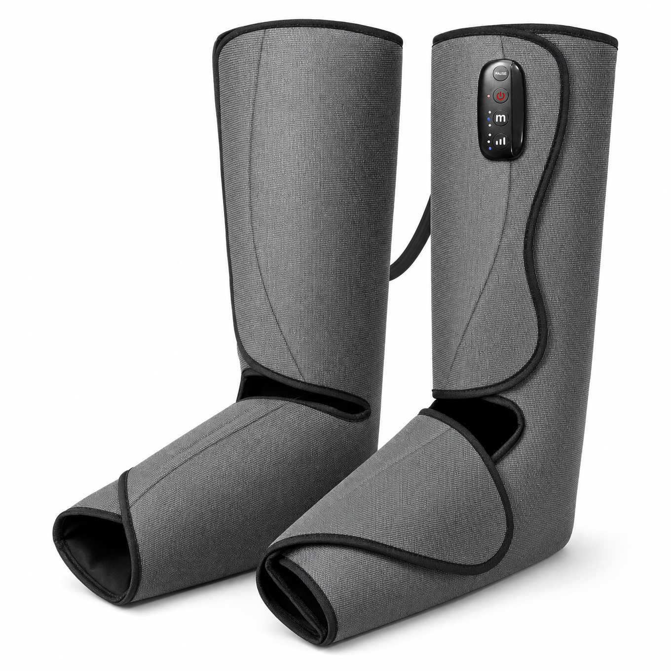 Leg compression massager on white studio background